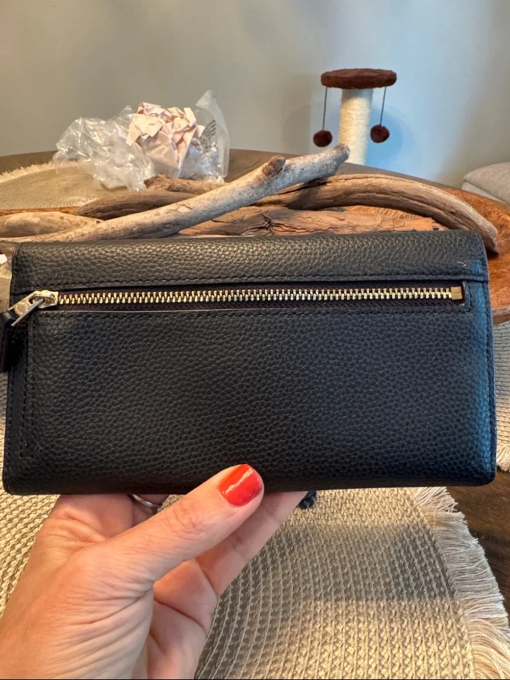 Coach Black Pebbled Leather Wallet & Checkbook Duo with Gold Logo - Picture 7 of 8